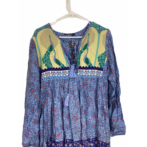 R. YJ Posha Floral Boho Tassel Tie Dress XS - Picture 5 of 10
